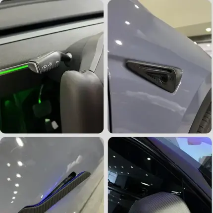 T9特斯拉model3/yY真碳纖維檔杆套內飾懷擋貼片內飾撥杆改裝配件
