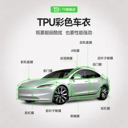 T9電研社tpu彩色車衣全車身漆面保護膜防刮蹭汽車整車貼膜改色版